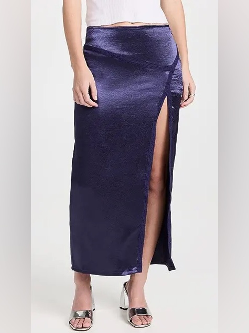 FREE PEOPLE Dakota Satin Midi Skirt Size 6